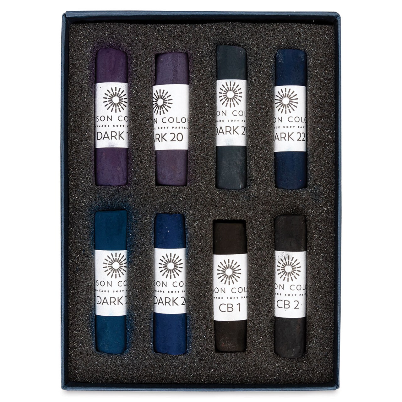 Unison Handmade Pastel Set - Midnight Colors, Set of 8, Full Stick